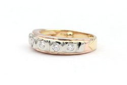 Bague Alliance en or blanc, or jaune, or rose et diamants
