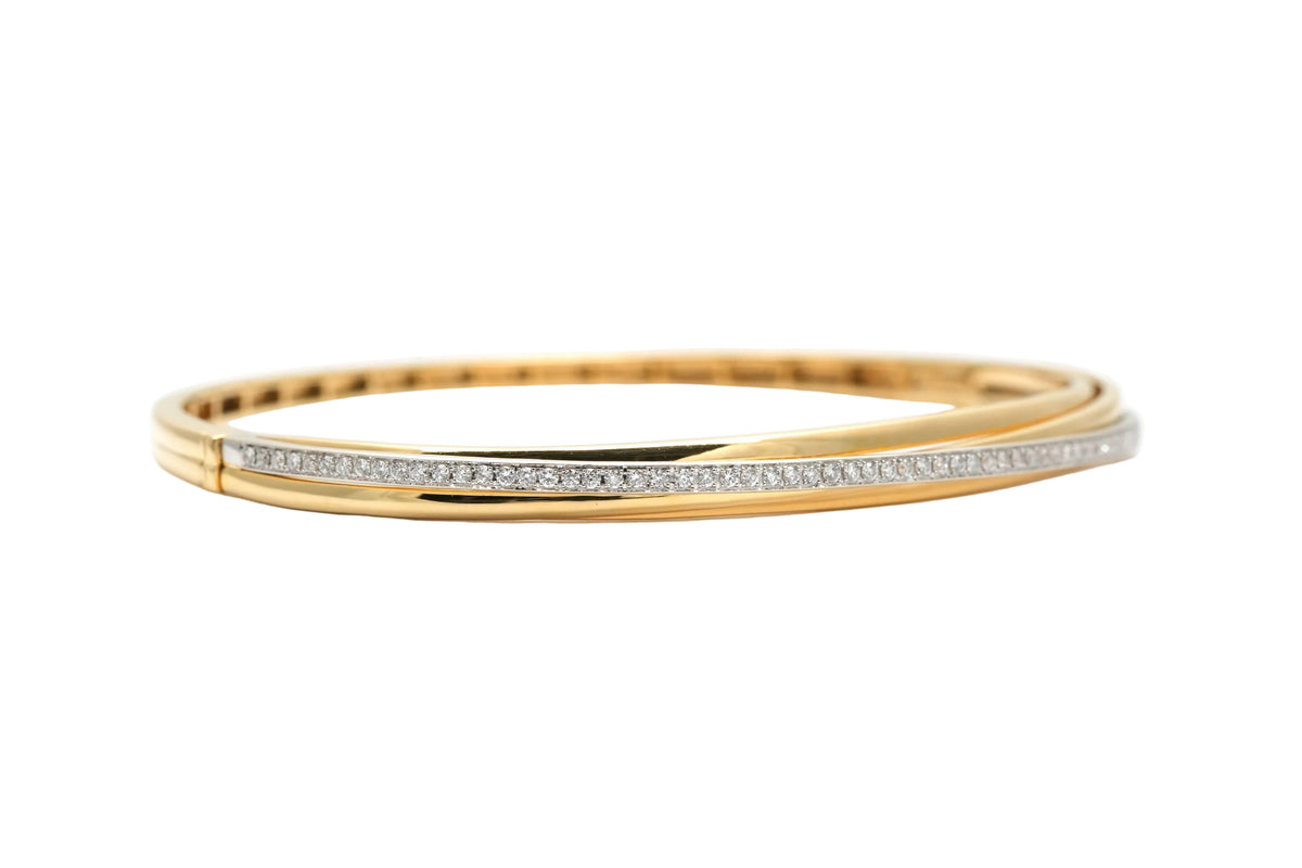 Bracelet Jonc en or jaune et diamants