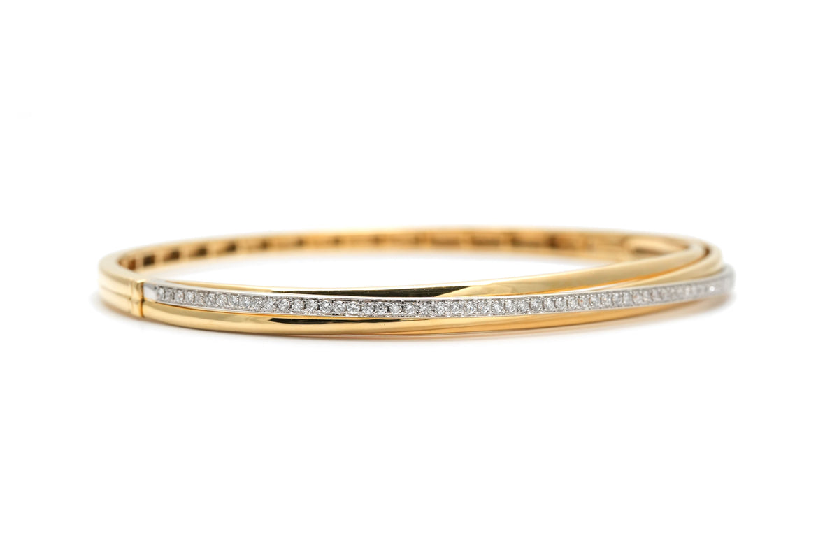 Bracelet Jonc en or jaune et diamants