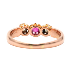Bague Trilogie en or jaune, saphir et diamants