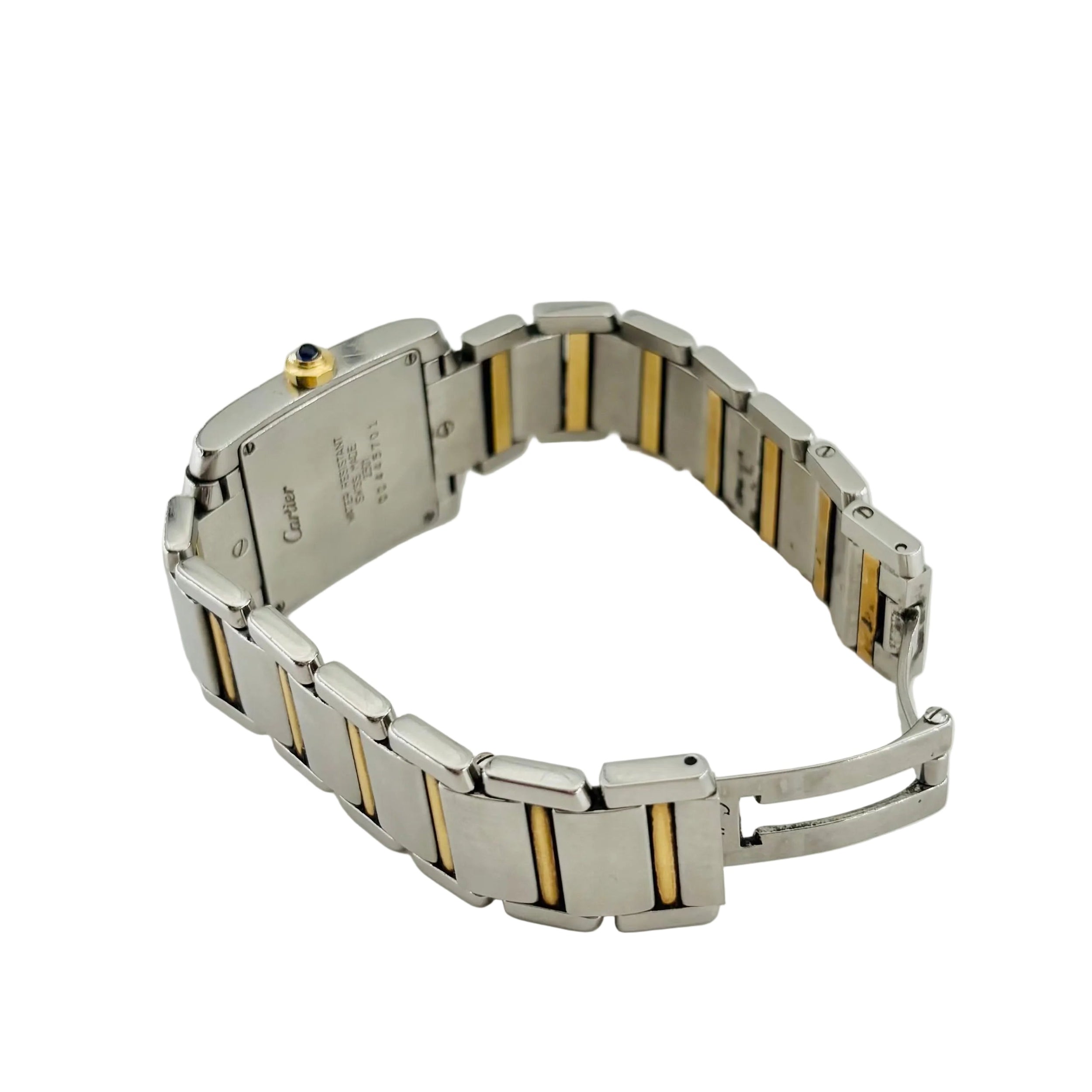 Montre CARTIER "Tank française" en or jaune et acier
