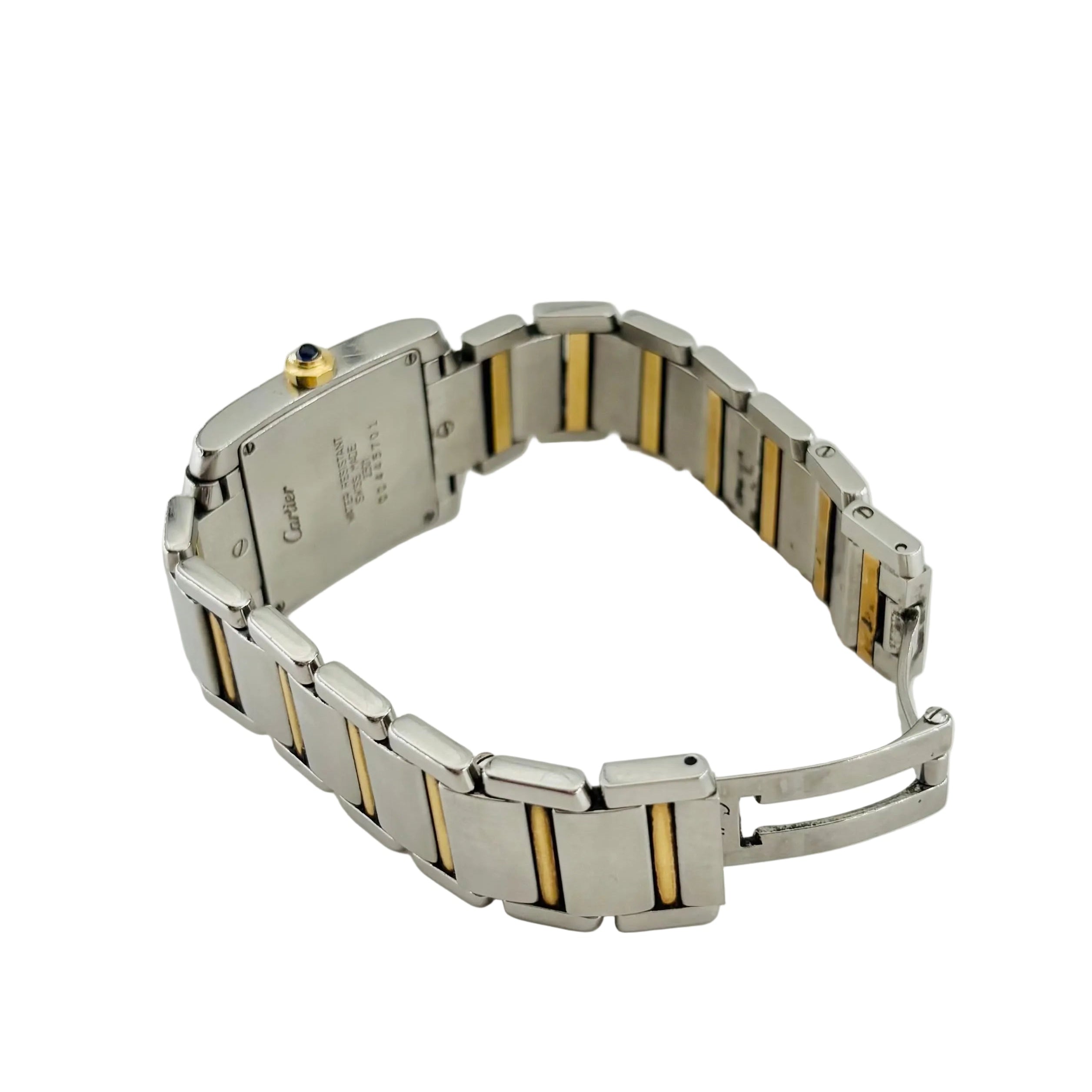 Montre CARTIER "Tank française" en or jaune et acier
