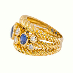 Bague Or jaune Saphir