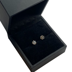 Boucles d'oreilles Puces en or blanc et diamants