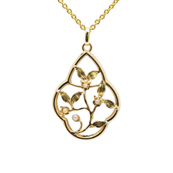 Pendentif en or jaune et perles