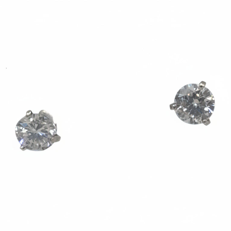 Boucles d'oreilles Puces en or blanc et diamants