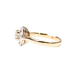 Bague Entourage en or jaune, platine et diamants