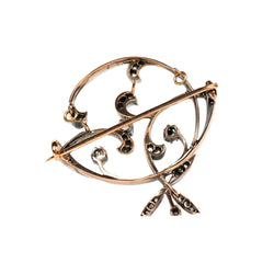 Broche Épingle en or blanc, or jaune et diamants