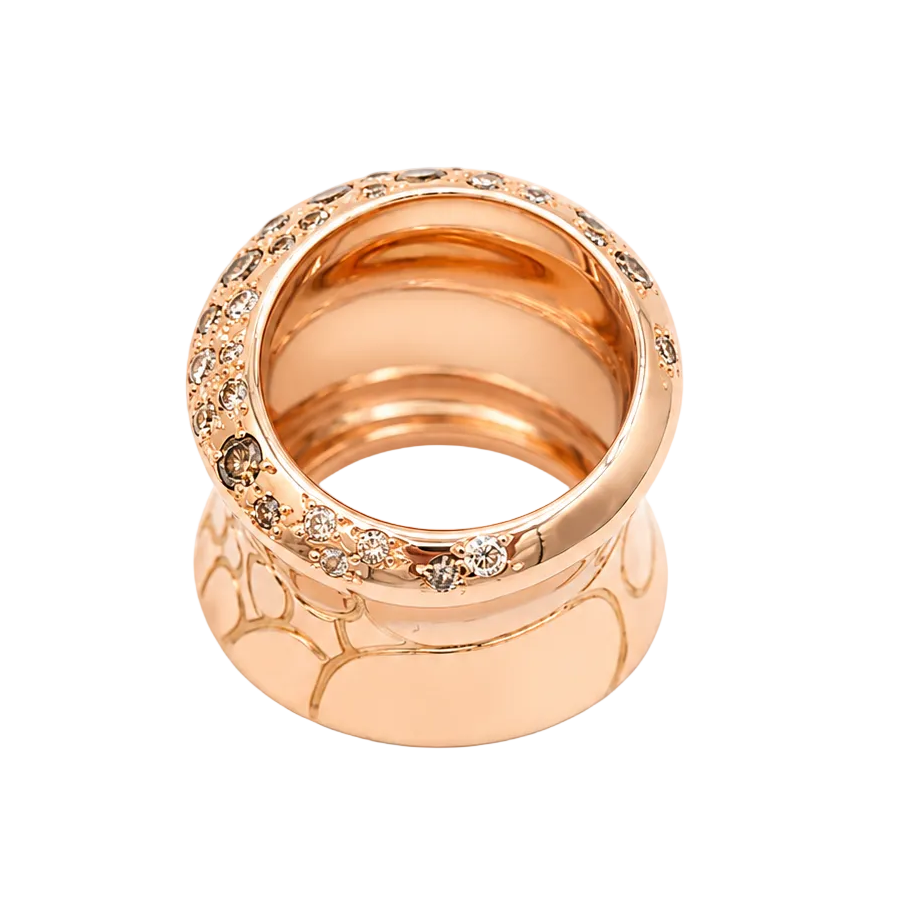 Bague Bandeau POMELLATO "Cocco" en or rose et diamants