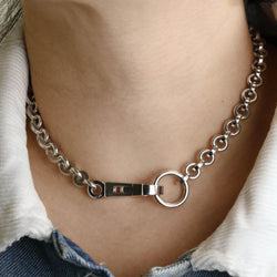 Collier Ras de Cou HERMÈS "Voltige" en argent