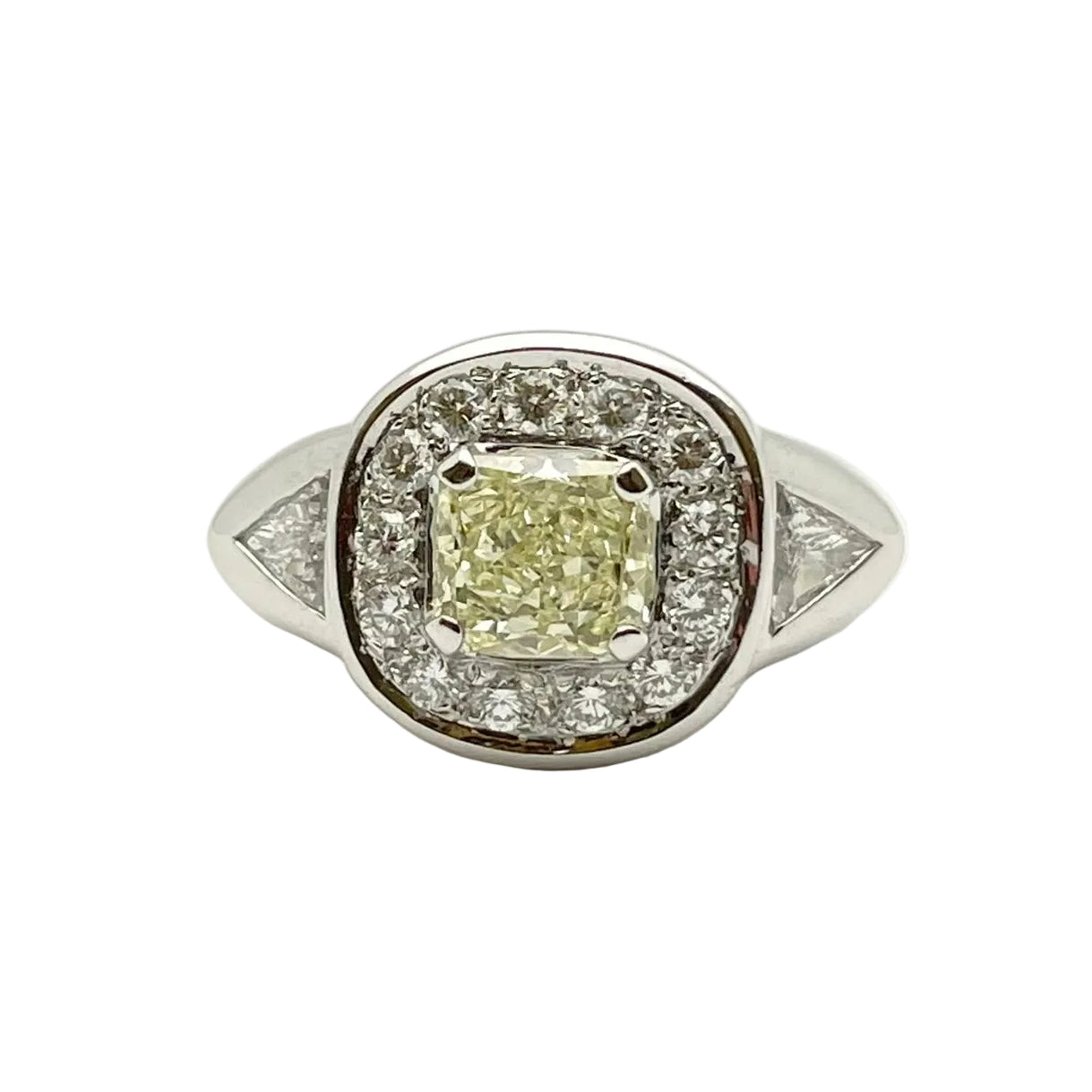 Bague Chevalière en or blanc et diamants