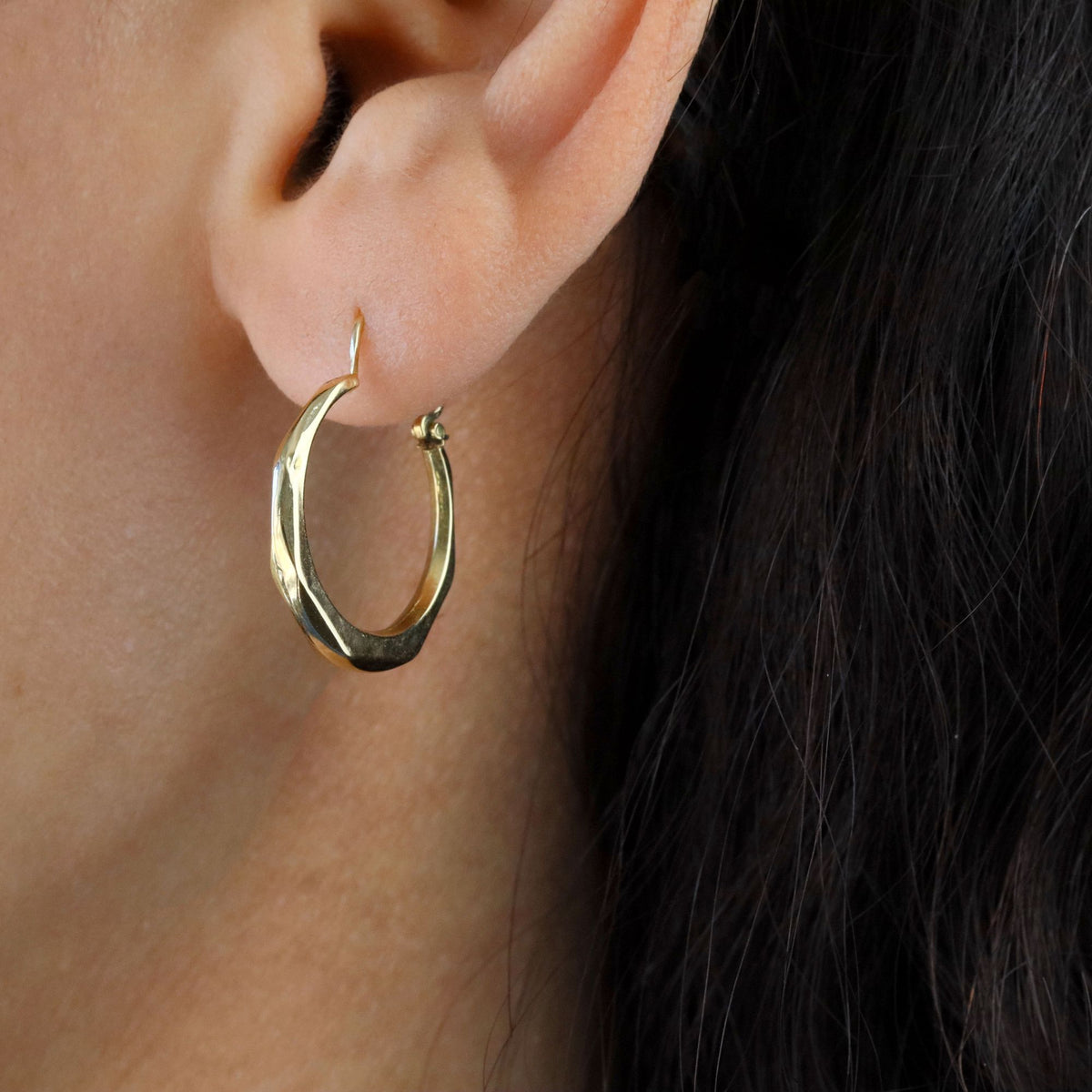 Mono boucle d'oreille Créole en or jaune