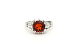 Bague Entourage en or blanc, citrine et diamants