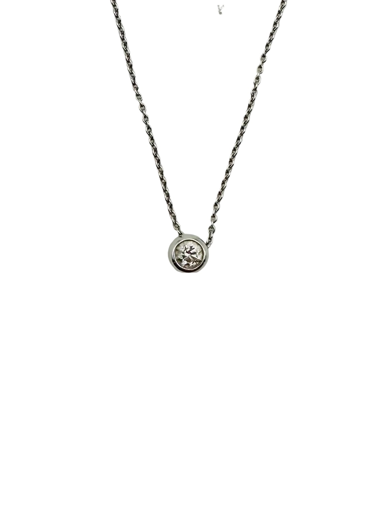 Collier Pendentif GAREL en or blanc et diamant