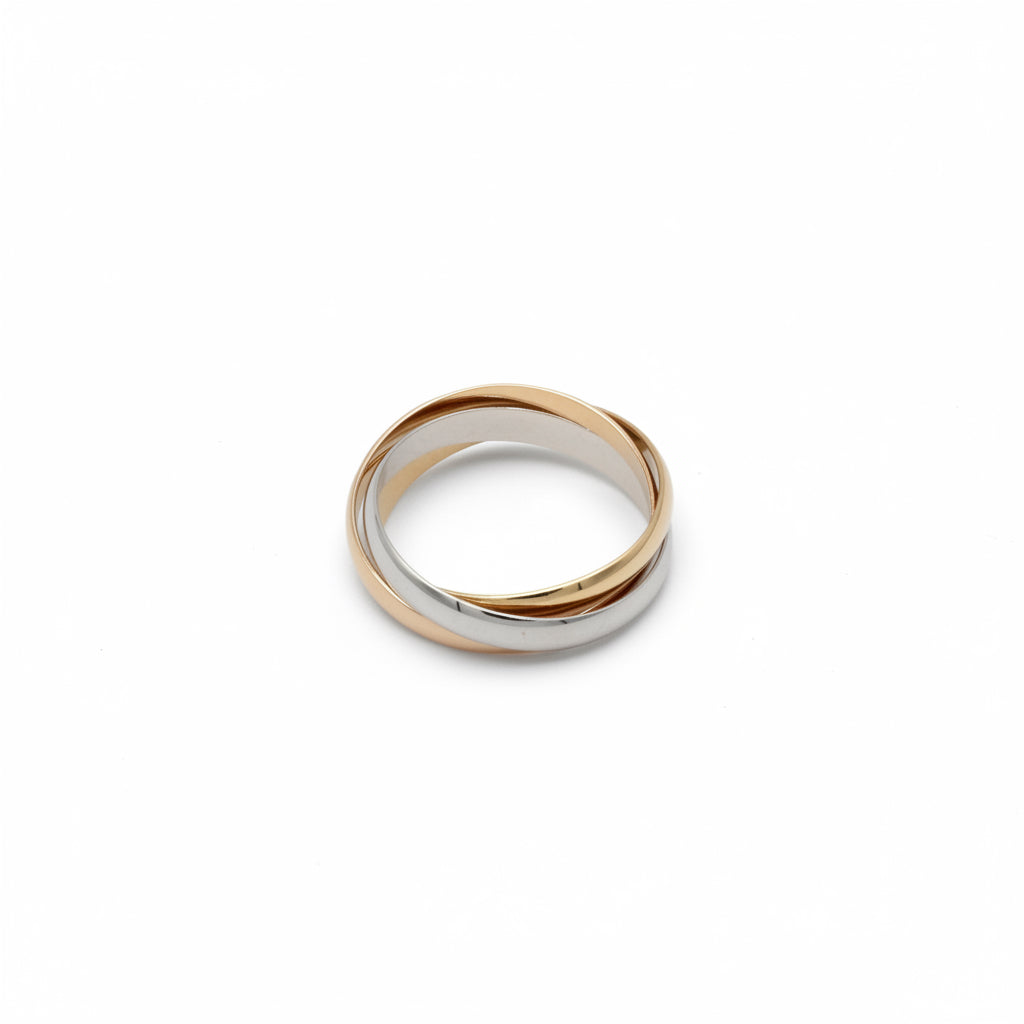 Bague Alliance en or blanc, or jaune et or rose