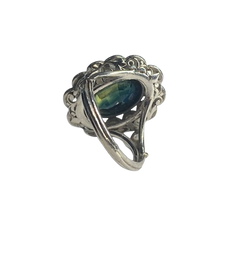 Bague Pompadour en platine, saphir et diamants