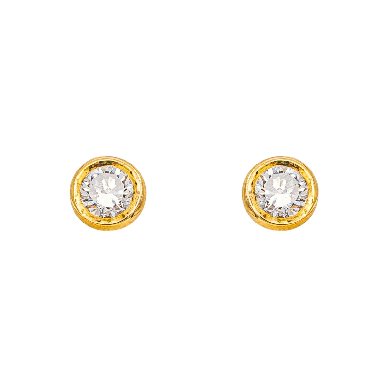 Boucles d'oreilles  Puces Or rose  Diamant