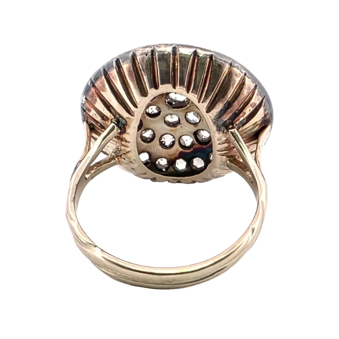 Bague Cocktail en or jaune, argent et diamants