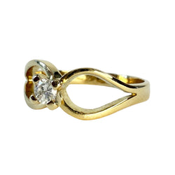 Bague Solitaire en or jaune et diamant