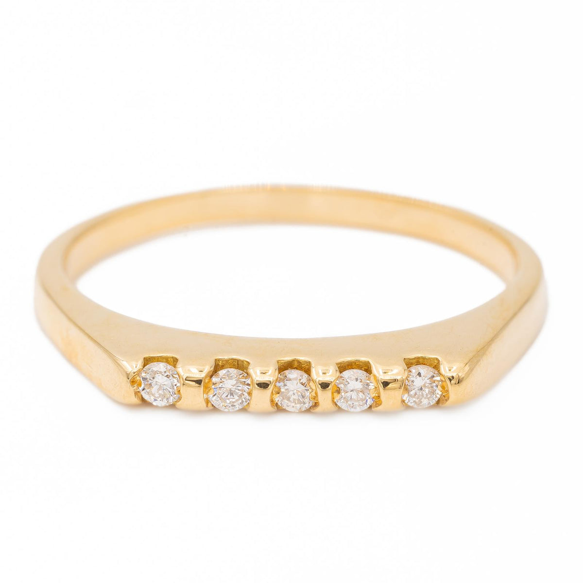 Bague Demi alliance Or jaune  Diamant