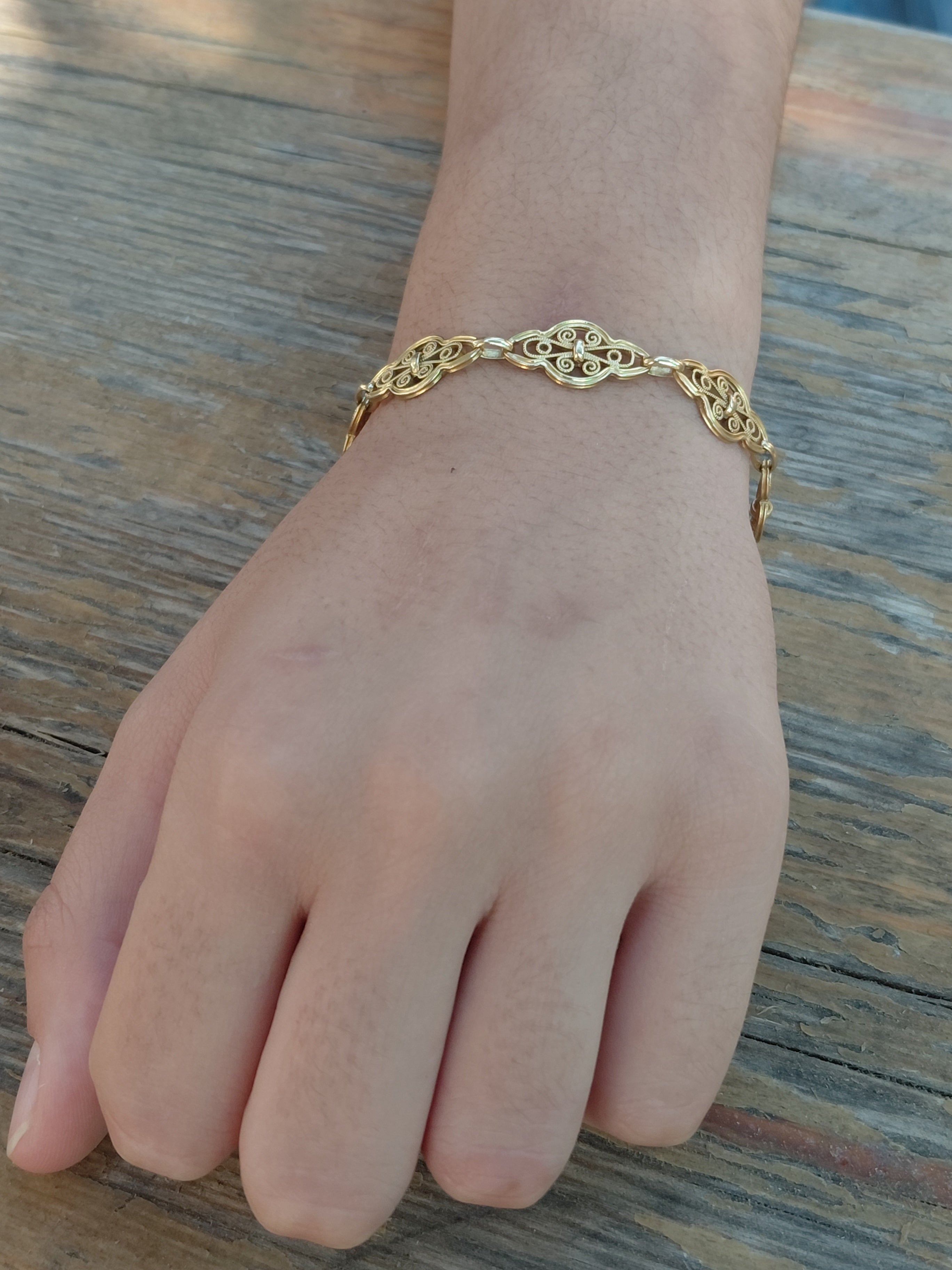 Bracelet en or jaune Art Nouveau / Art Déco