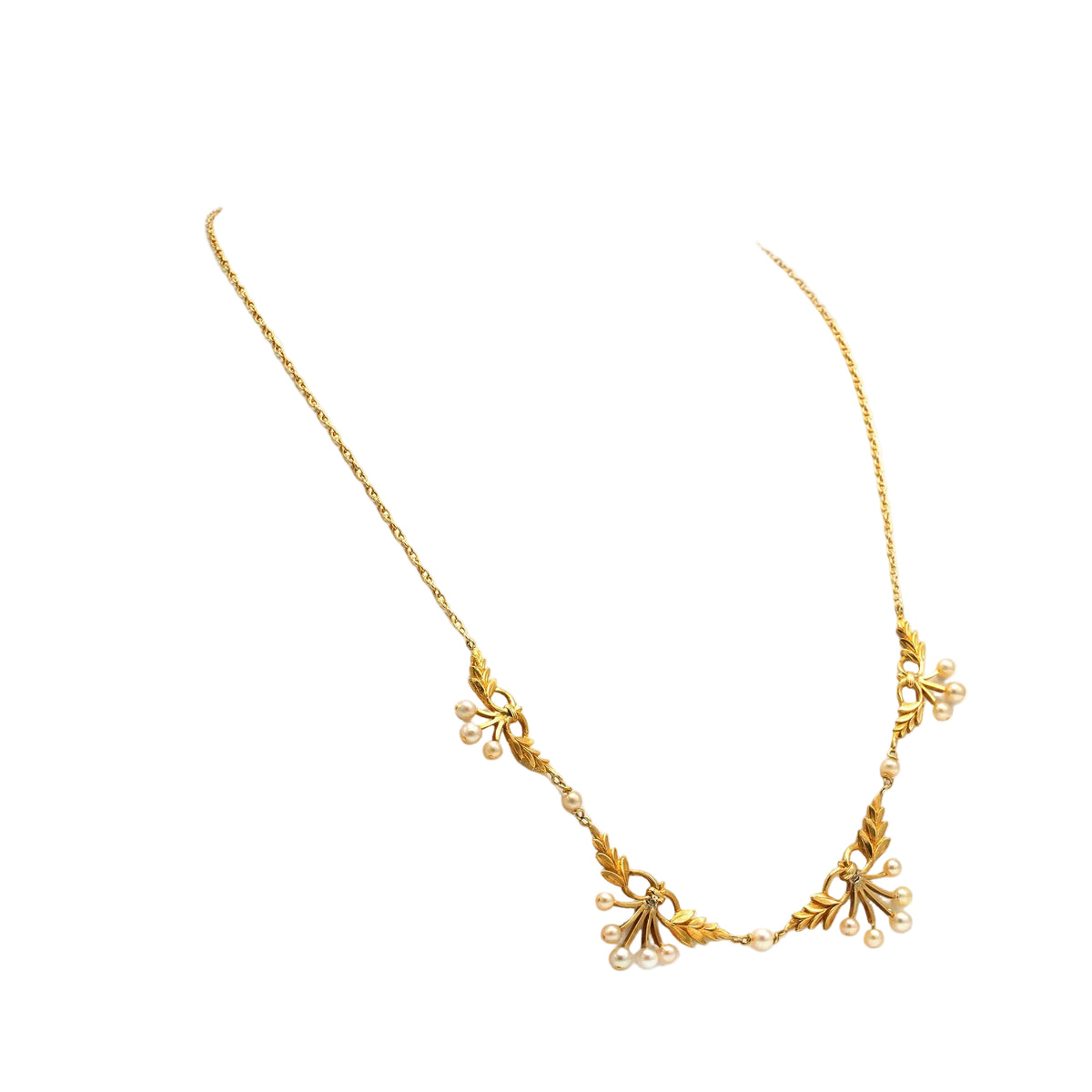Collier Draperie en or jaune et perles