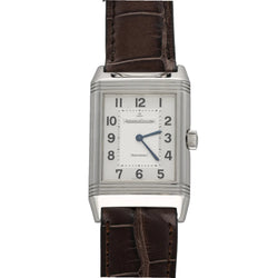 Montre JAEGER-LECOULTRE "Reverso" GM en acier et cuir