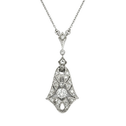 Collier Pendentif en or blanc et diamants