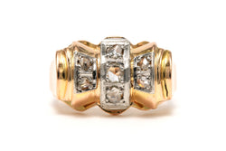 Bague Tank en or jaune et diamants