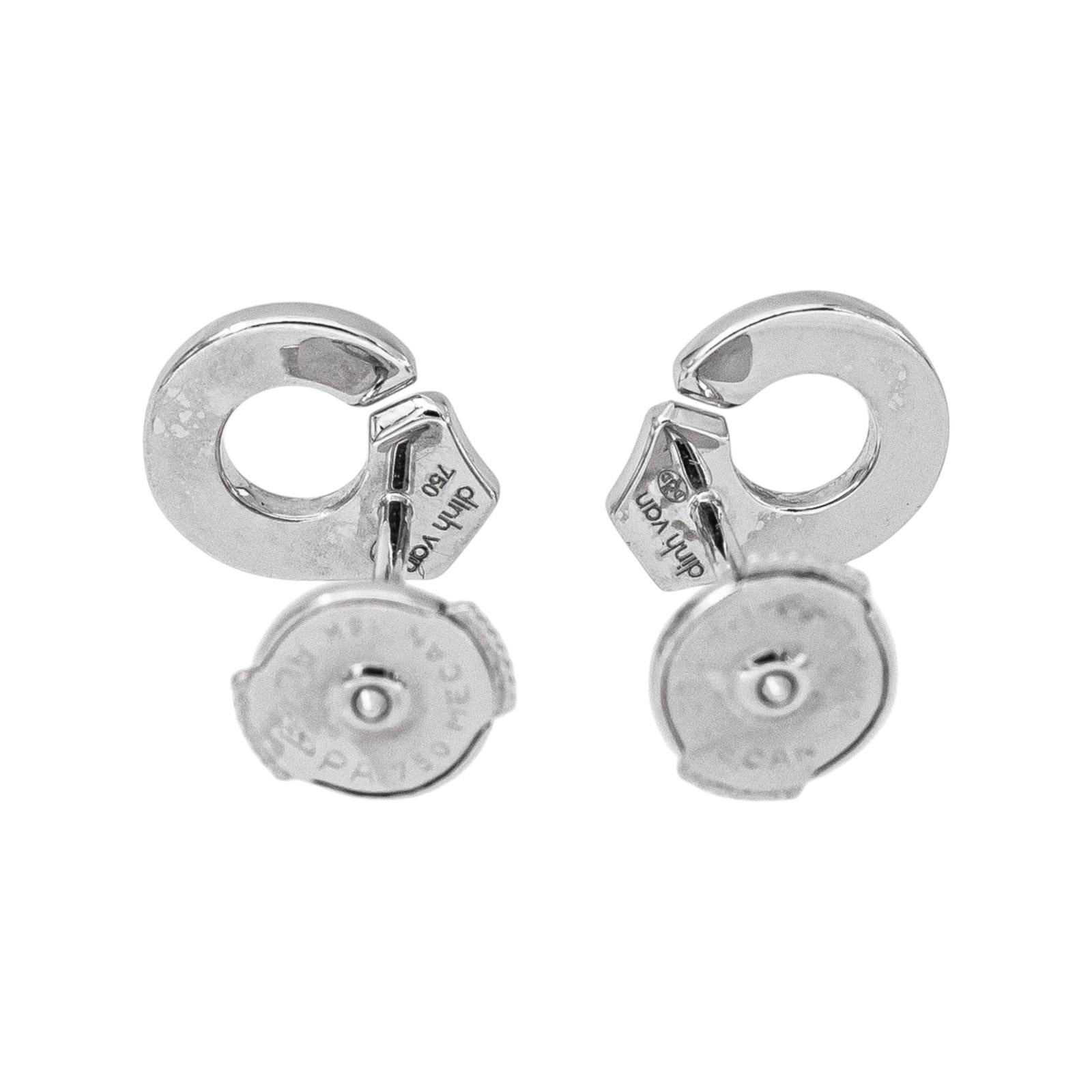 Dinh Van Boucles d'oreilles Menottes Or blanc Diamant