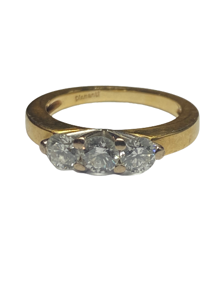 BAGUE OR 18K DIAMANTS 0,35 CT (x3) (T.53)