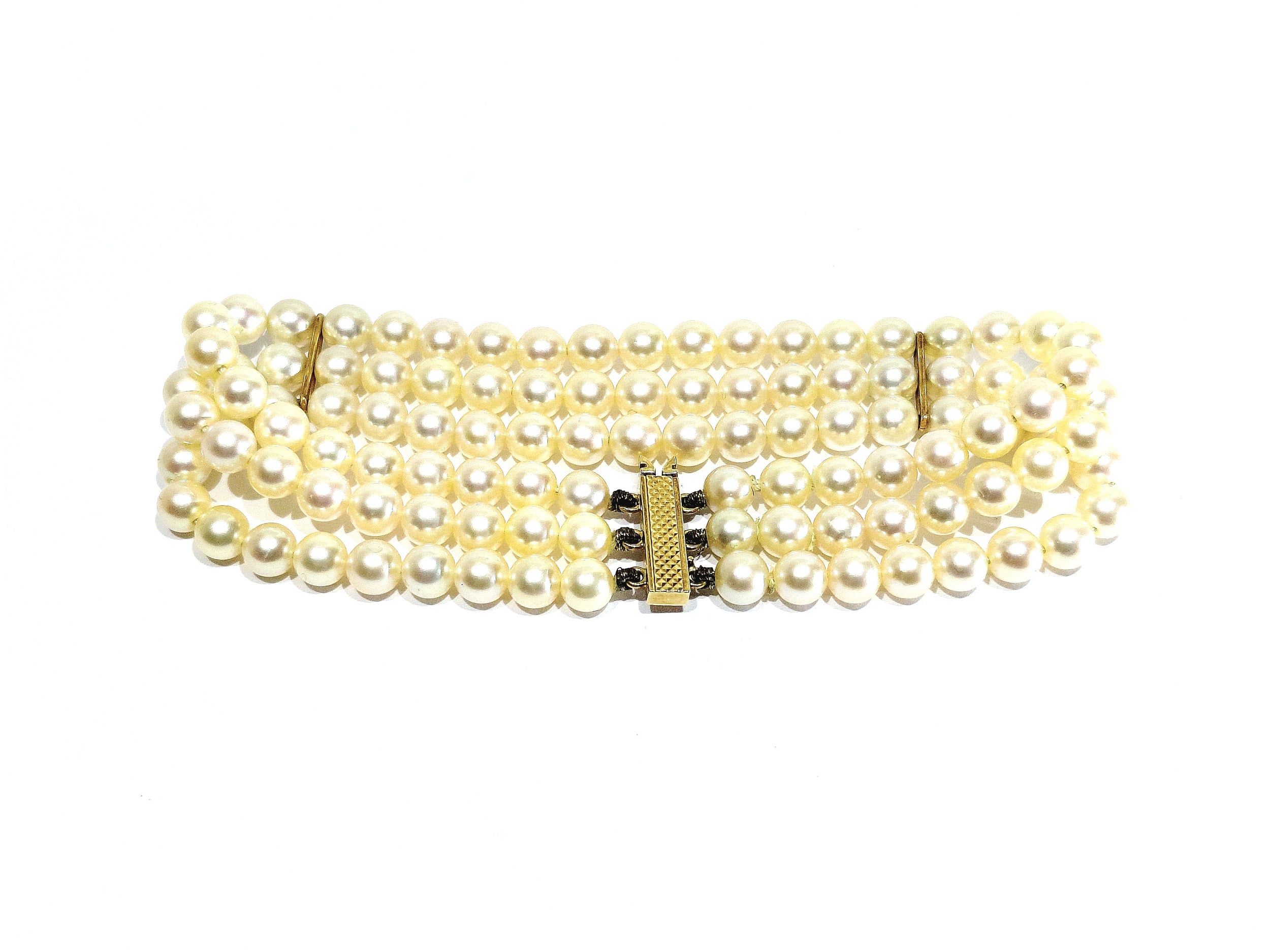 Bracelet en or et perles