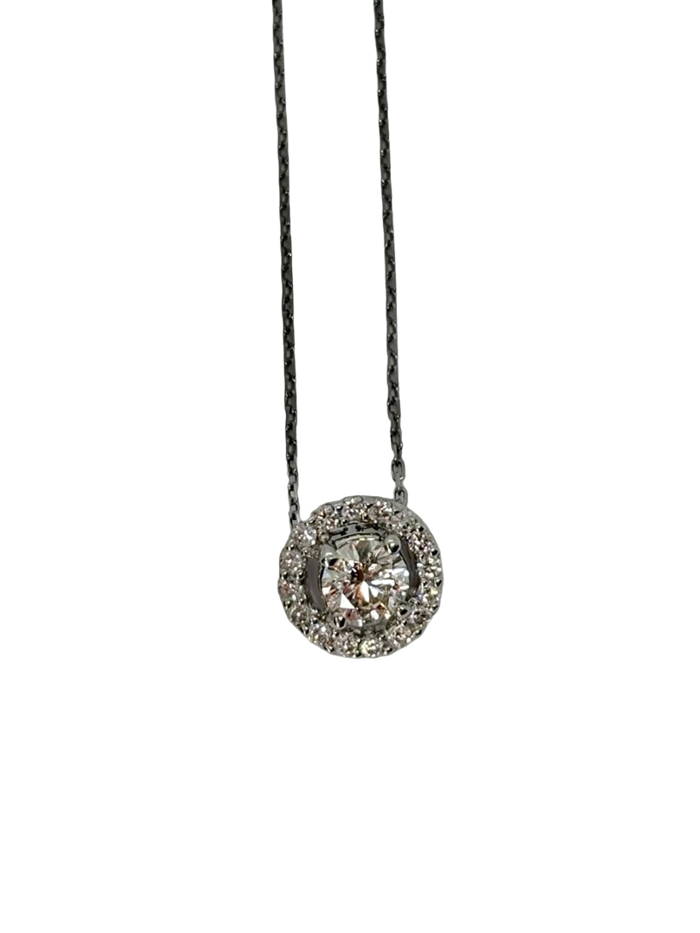Collier Pendentif en or blanc et diamants