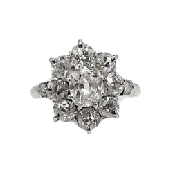 Bague Marguerite en or jaune, argent et diamants