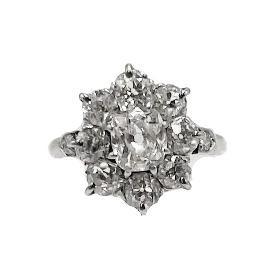 Bague Marguerite en or jaune, argent et diamants