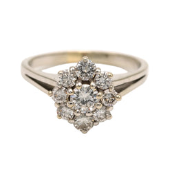 Bague Entourage en or blanc et diamants