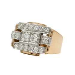 Bague Tank en or rose et diamants
