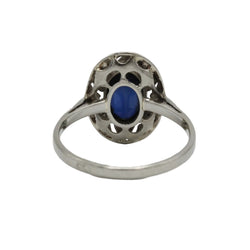 Bague Entourage en or blanc, platine, saphir et diamants