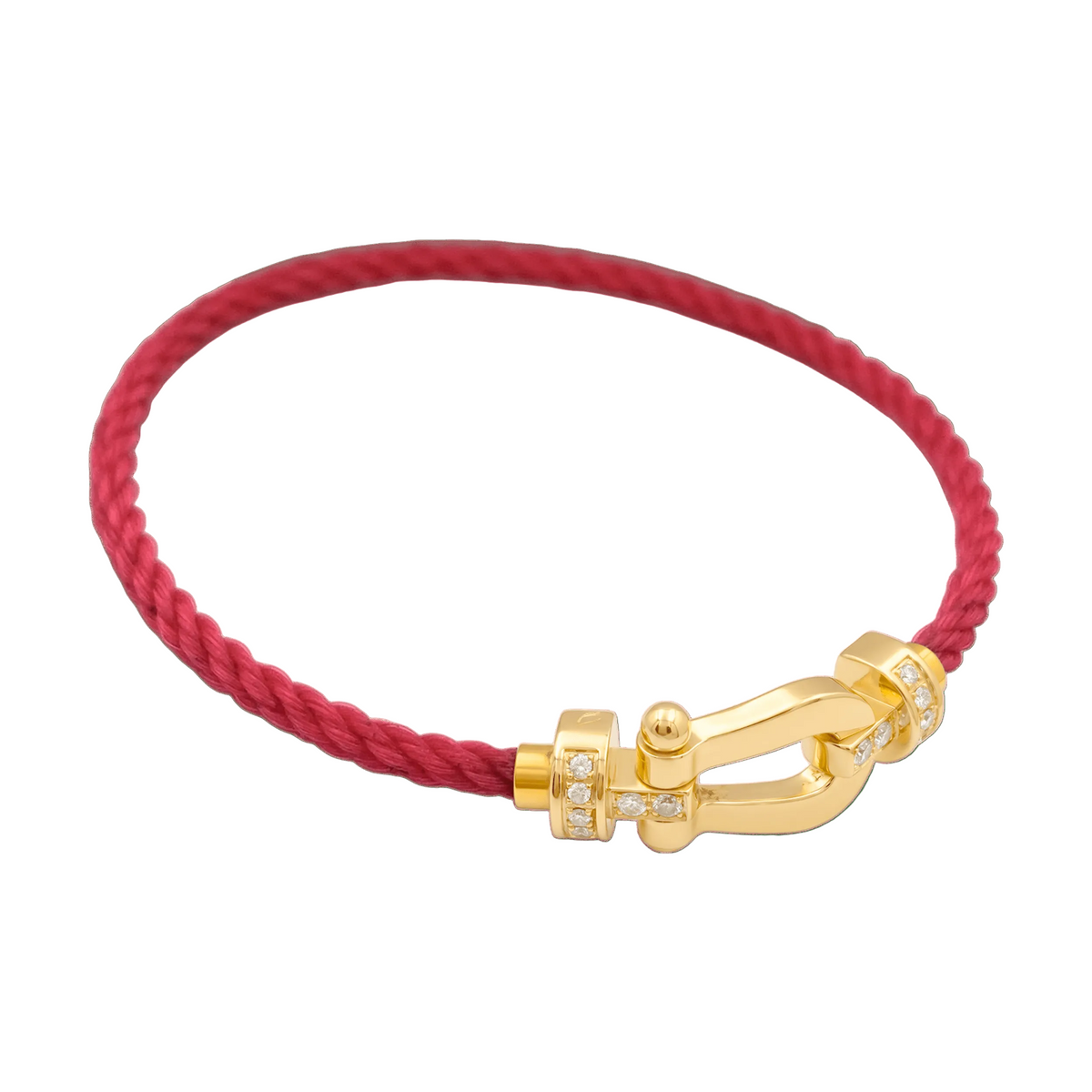 Bracelet FRED "Force 10" MM en or jaune et diamants