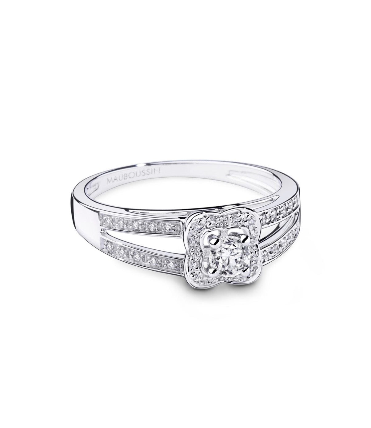 Bague Solitaire MAUBOUSSIN en or blanc et diamants
