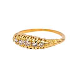 Bague Jarretière en or jaune et diamants