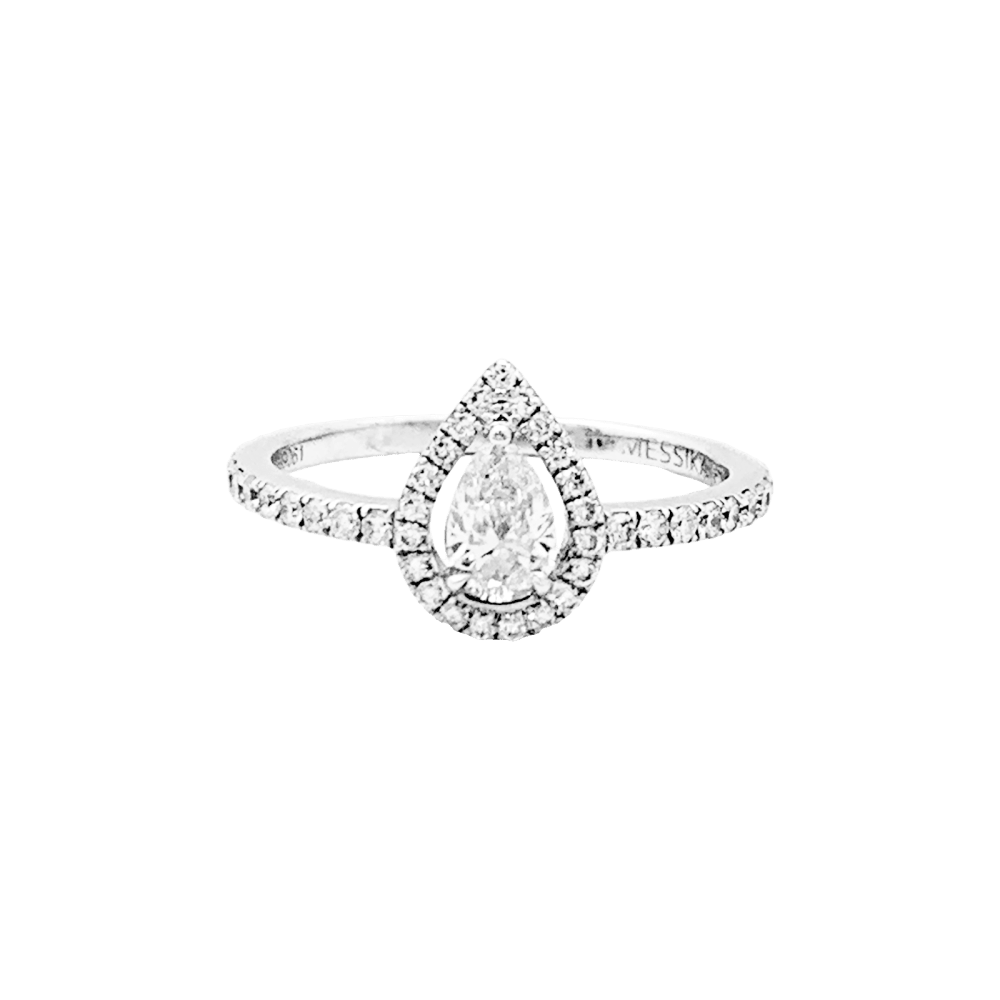 Bague Messika, « M-Love », or blanc et diamants.