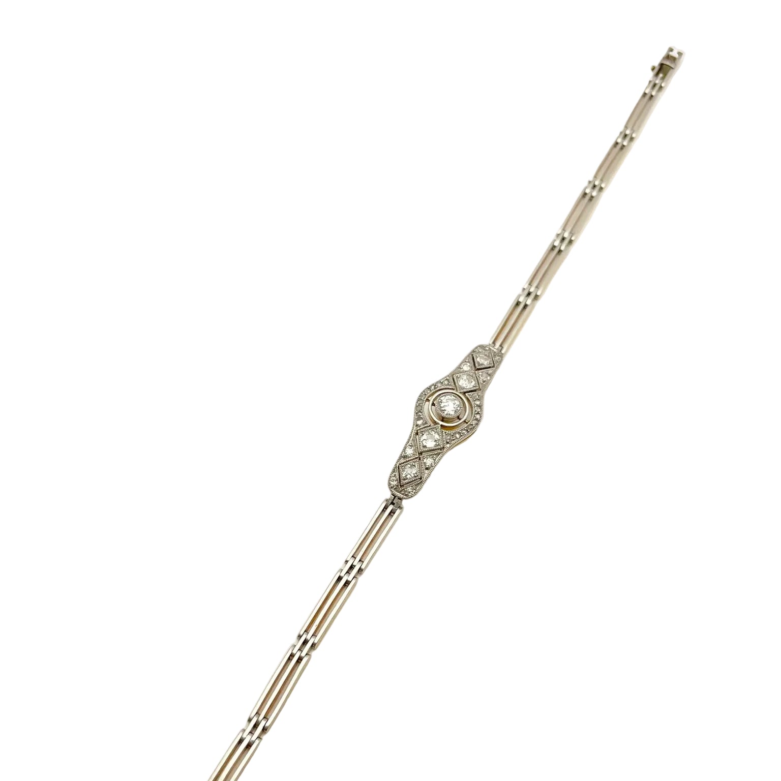 Bracelet en or blanc, or jaune et diamants