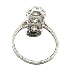 Bague Trilogie en or blanc, émail et diamants