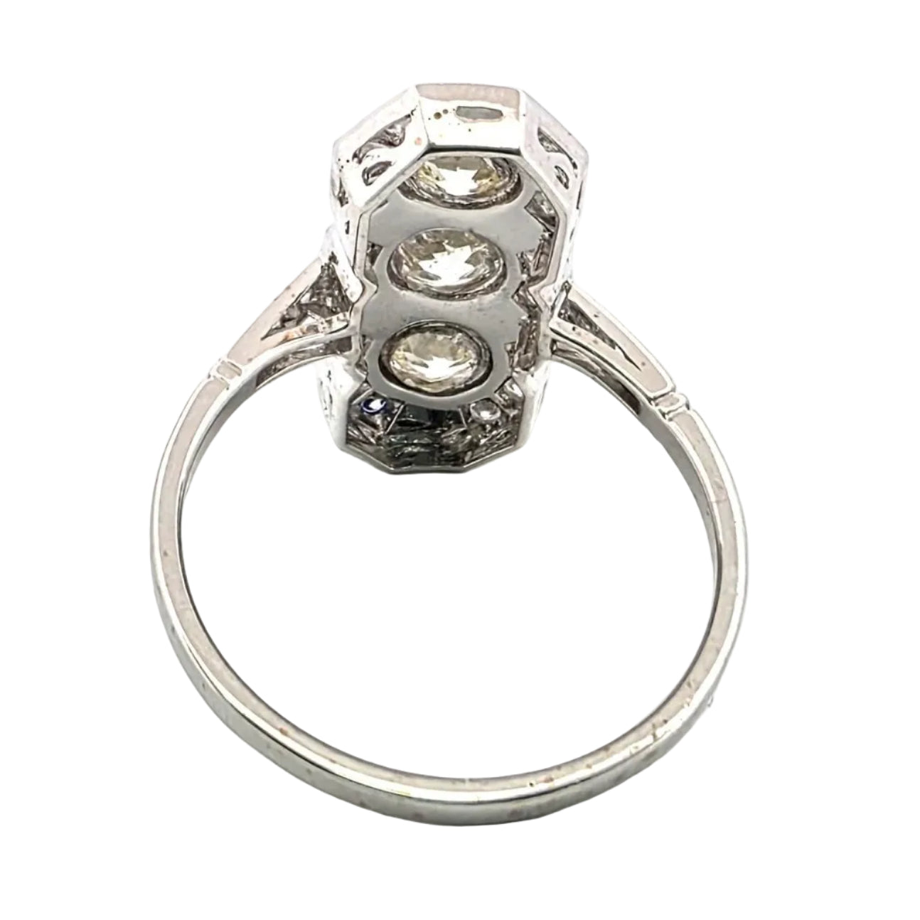 Bague Trilogie en or blanc, émail et diamants
