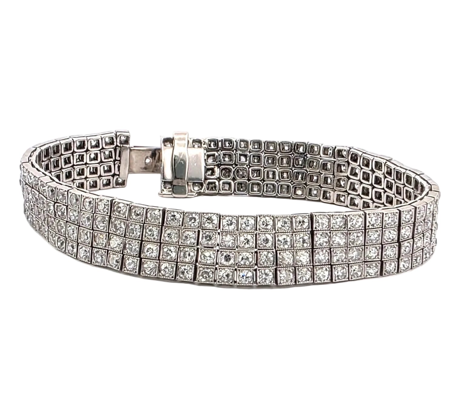 Bracelet Ligne S.J PHILLIPS LTD. en platine et diamants