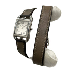 Montre HERMÈS "Cape Cod" PM en acier et cuir