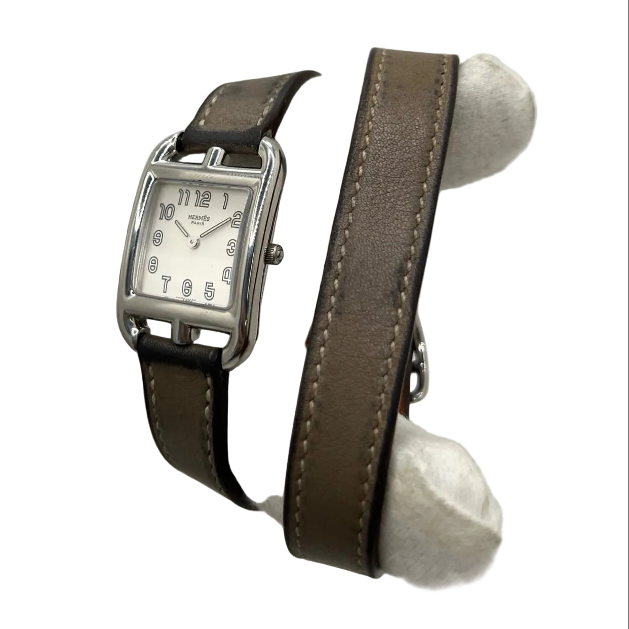 Montre HERMÈS "Cape Cod" PM en acier et cuir
