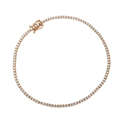 Bracelet ligne, or rose et diamants taille brillant, 1.38 carat.