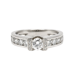 Bague Bandeau en or blanc et diamants